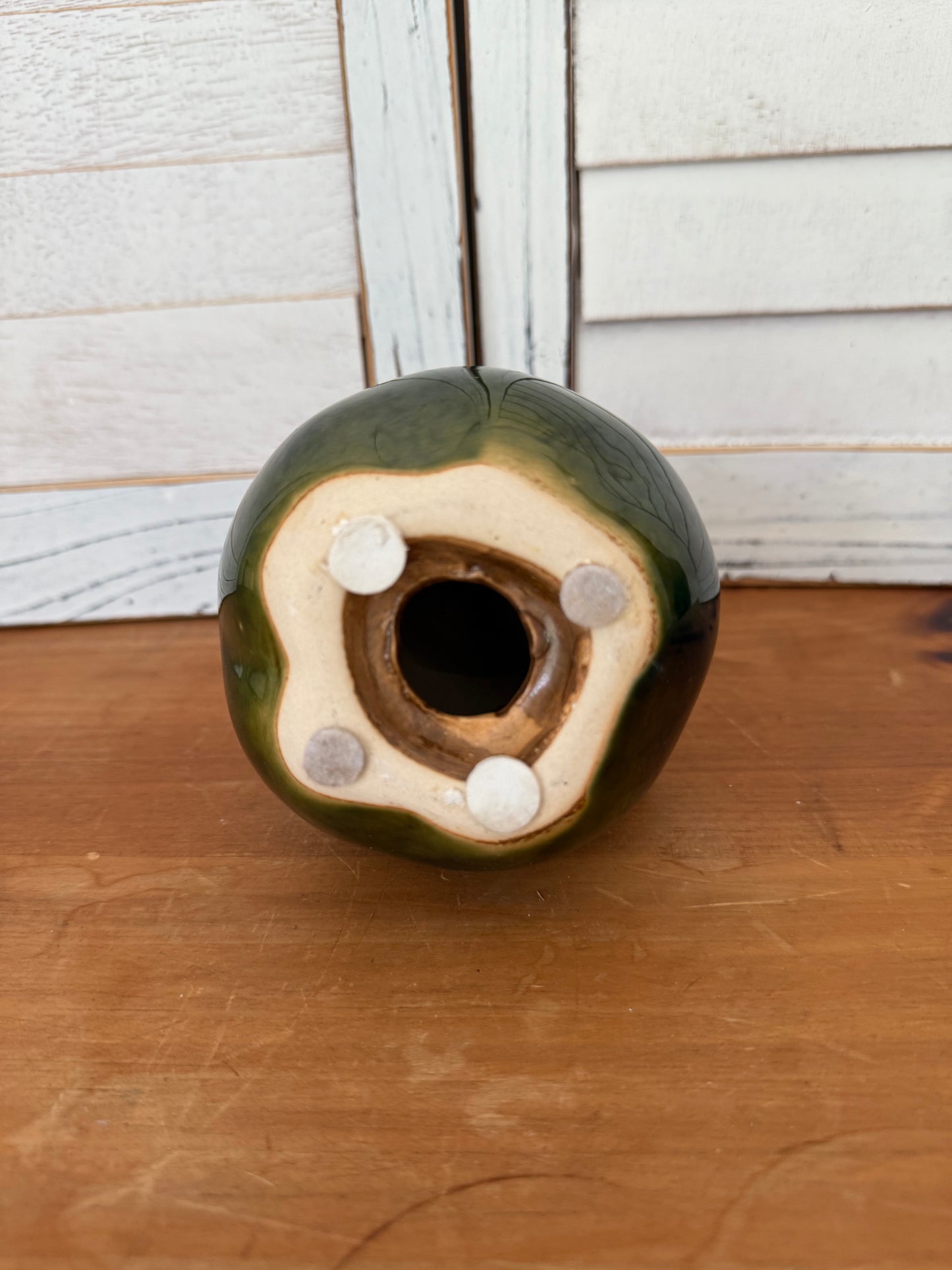 Vintage Glazed Ceramic Green Apple